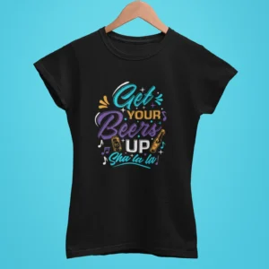 Get Your Beers Up T-Shirt - BLACK